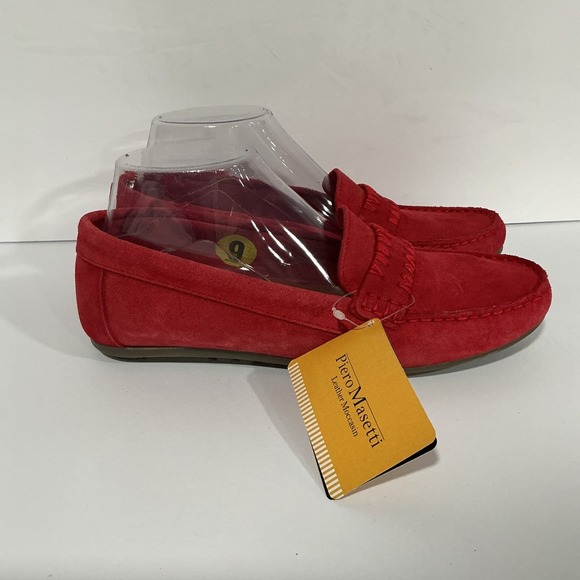 Piero Masetti Shoes - Pierro Masetti Red Leather Suede Moccasin, Driving Shoe, Loafer, 9, NWT